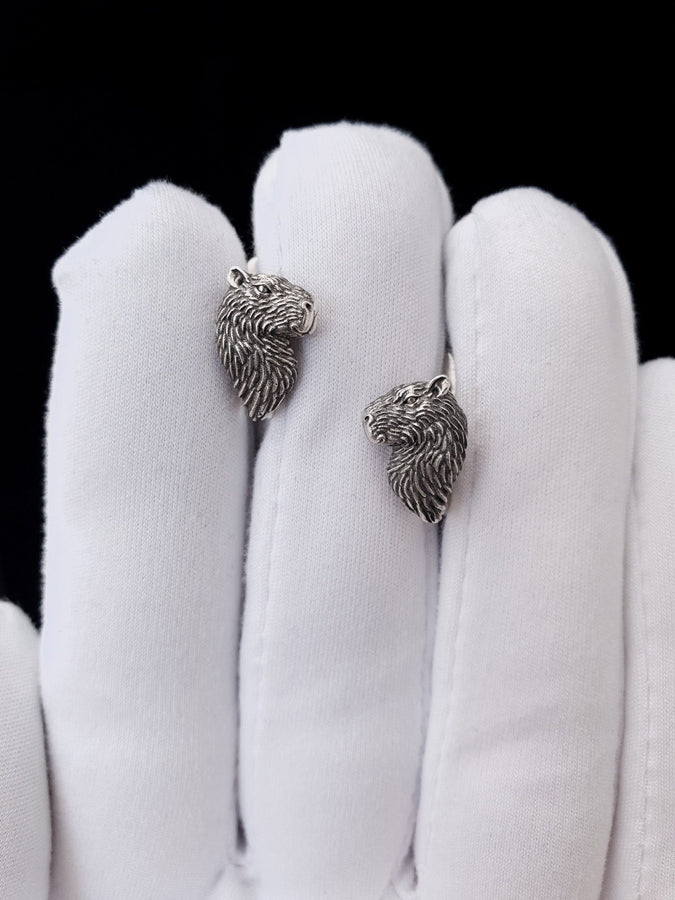Sterling Silver Capybara Earrings: Handmade Animal Jewelry (etsy image id: 7394205589)