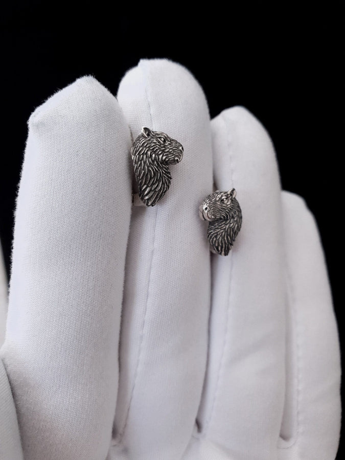 Sterling Silver Capybara Earrings: Handmade Animal Jewelry (etsy image id: 7394205589)