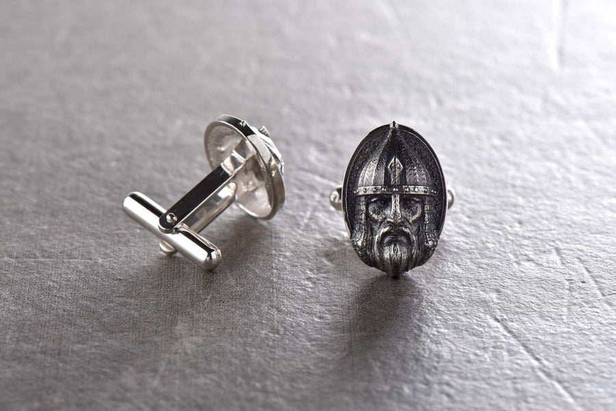 Sterling Silver Warrior Cufflinks: Handmade Medieval Knight Jewelry (etsy image id: 7197912748)