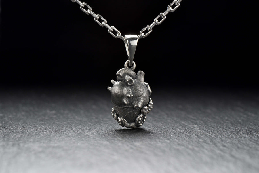 Sterling Silver Octopus Pendant, Intricate Tentacles, Oxidized Ocean Jewelry (etsy image id: 4903725973)