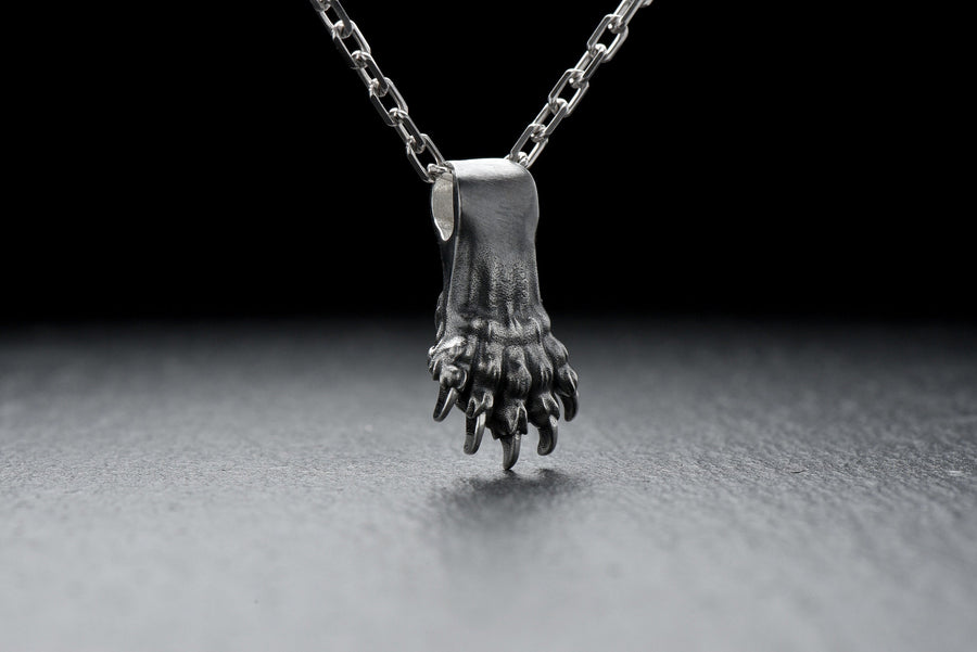 Sterling Silver Wolverine Paw Pendant: Handcrafted Animal Necklace (etsy image id: 7349349066)