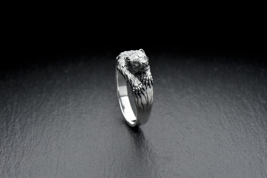 Handmade Sterling Silver Wolverine Ring: Animal Jewelry (etsy image id: 7396934619)