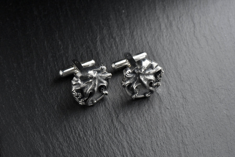 Sterling Silver Octopus Cufflinks: Sea Creature Jewelry Gift (etsy image id: 7181055826)