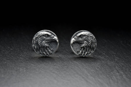 Sterling Silver Eagle Cufflinks: Handmade Bird Jewelry (etsy image id: 4866687630)