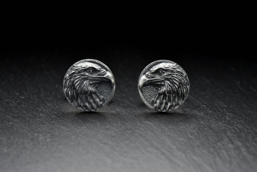Sterling Silver Eagle Cufflinks: Handmade Bird Jewelry (etsy image id: 4866687630)
