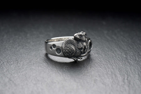 Crafted with quality materials and attention to detail, our sterling silver rat ring is designed to last for years to come. It's a wonderful way to express your love for animals and add a touch of whimsy to your style. (etsy image id: 4873627883)