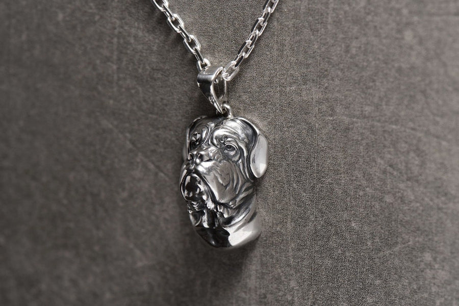 Bulldog Silver Pendant - Sterling Dog Necklace, Symbol of Strength, Loyalty, and Gentle Courage