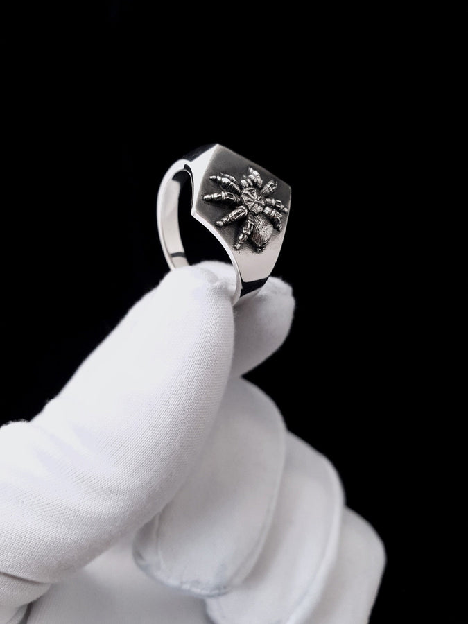 Sterling Silver Tarantula Signet Ring: Handmade Spider Jewelry (etsy image id: 7346762206)