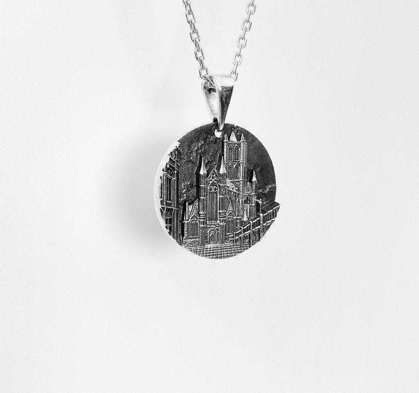 Sterling Silver Ghent Cathedral Pendant: Architect Jewelry Gift (etsy image id: 7315737692)