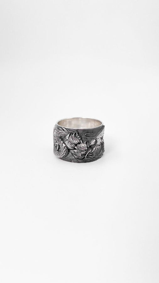 Sterling Silver Chinese Dragon Ring: Handmade Mythology Jewelry (etsy image id: 5038172450)