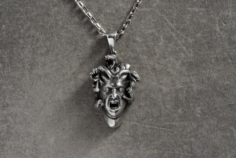 Sterling Silver Medusa Pendant: Greek Mythology Gorgon Necklace (etsy image id: 4927008376)