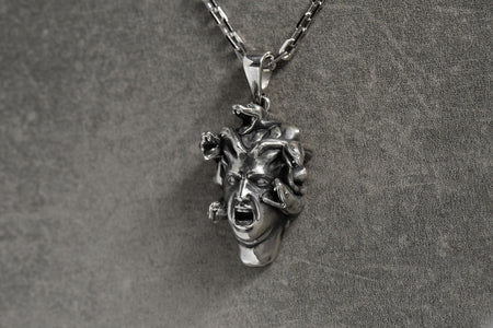 Sterling Silver Medusa Pendant: Greek Mythology Gorgon Necklace (etsy image id: 4927008376)