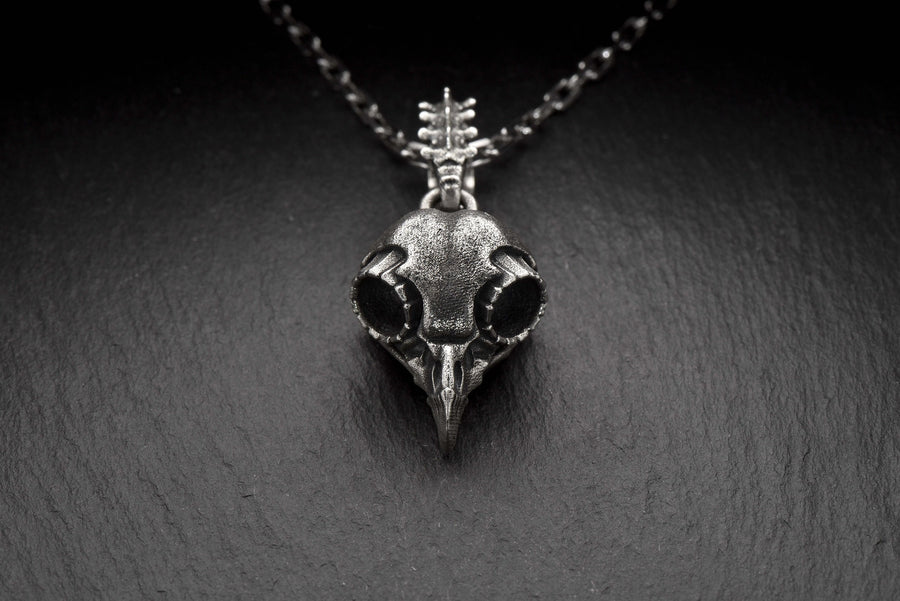 Sterling Silver Owl Skull Pendant: Gothic Handmade Jewelry (etsy image id: 7296712461)