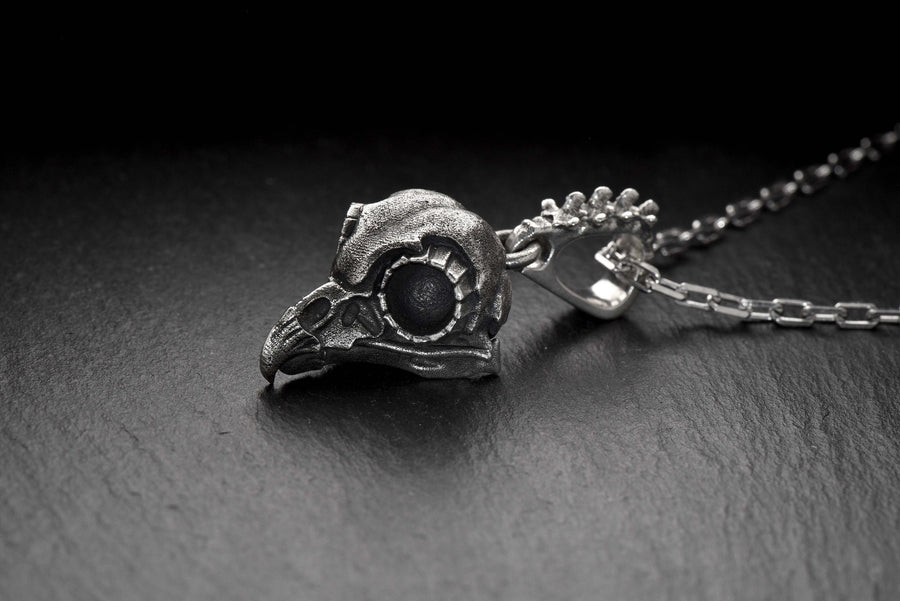 Sterling Silver Owl Skull Pendant: Gothic Handmade Jewelry (etsy image id: 7296712461)