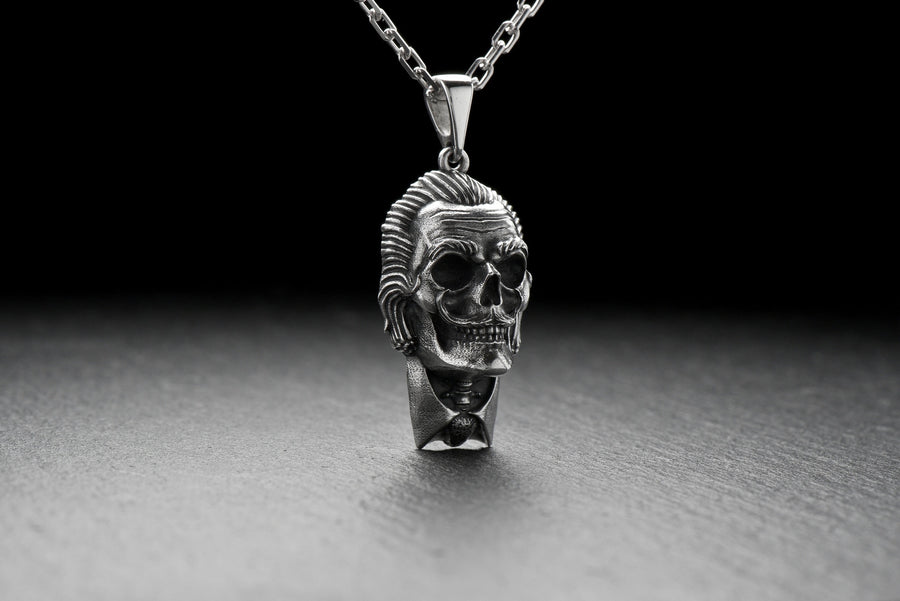 Sterling Silver Salvador Dali Skull Pendant - Handmade Art Jewelry (etsy image id: 4954073882)