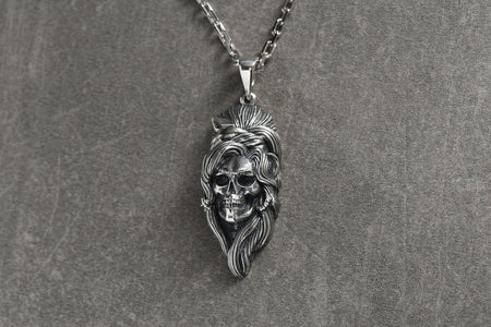 Sterling Silver Amy Winehouse Skull Pendant: Handmade Rocker Jewelry (etsy image id: 4954205124)