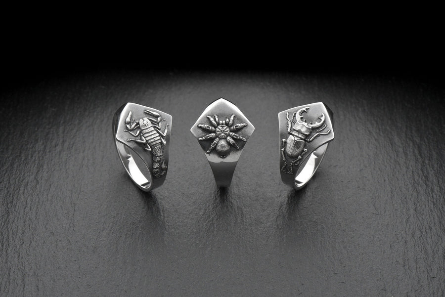 Sterling Silver Scorpion Signet Ring: Handmade Insect Jewelry (etsy image id: 7346784250)