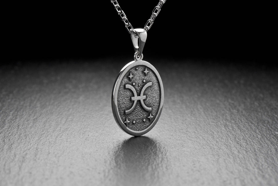 sterling silver	Zodiac Sign Necklace	Silver Pendant	Pendant Zodiac Sign	Zodiac Sign Pisces	Pisces	Zodiac Sign	Zodiac Sign Jewelry	Pisces Necklace	Silver Jewelry	Handmade jewelry	Silver Necklace	Unique Pendant (etsy image id: 5009415811)