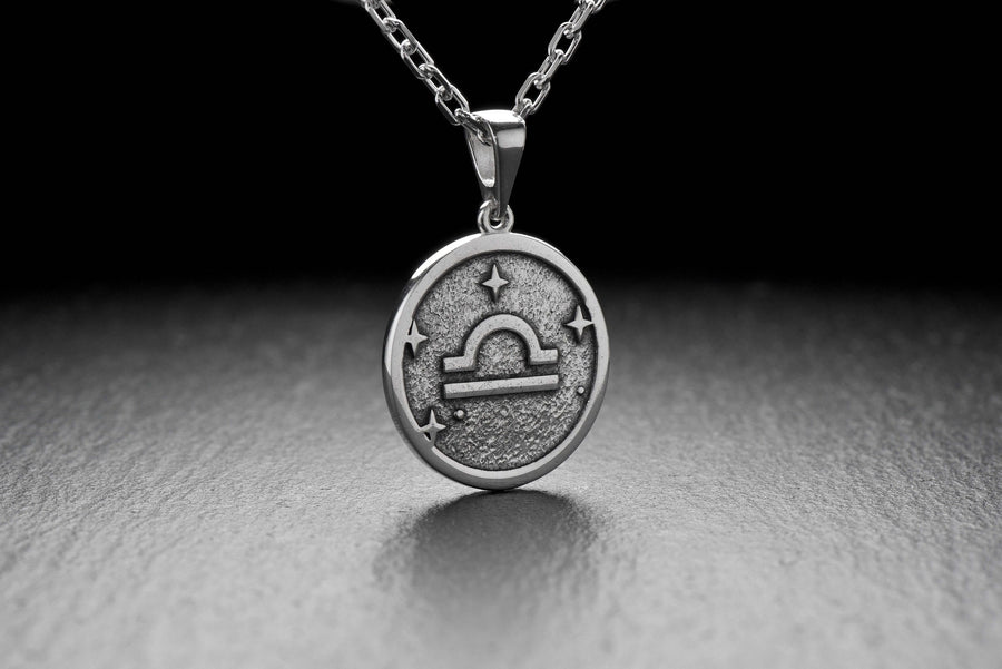 Sterling Silver Libra Pendant Necklace: Handmade Zodiac Jewelry (etsy image id: 4961253694)