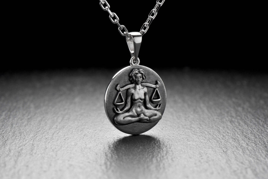 Sterling Silver Libra Pendant Necklace: Handmade Zodiac Jewelry (etsy image id: 4961253694)