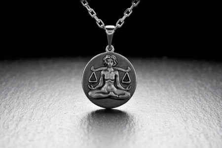 Sterling Silver Libra Pendant Necklace: Handmade Zodiac Jewelry (etsy image id: 4961253694)