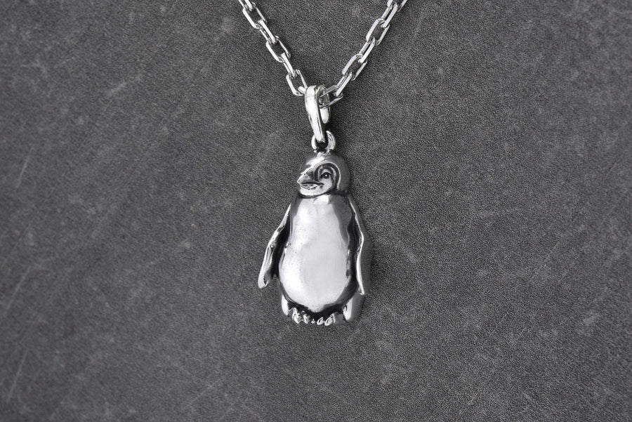 Sterling Silver Penguin Pendant, Loneliness totem, Nihilist talisman, Handmade Animal Necklace, Penguin Jewelry Gift, Cute Wildlife Charm (etsy image id: 7702525773)