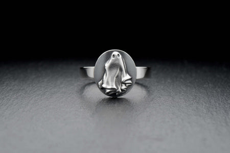 Sterling Silver Ghost Ring: Halloween Signet, Mystical Jewelry (etsy image id: 4989068579)