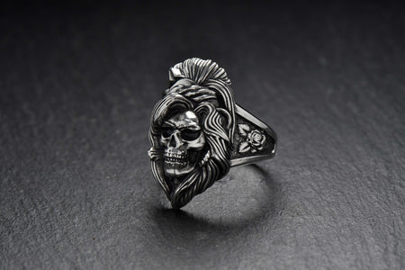 Sterling Silver Amy Winehouse Skull Ring: Handmade Halloween Jewelry (etsy image id: 4994512667)