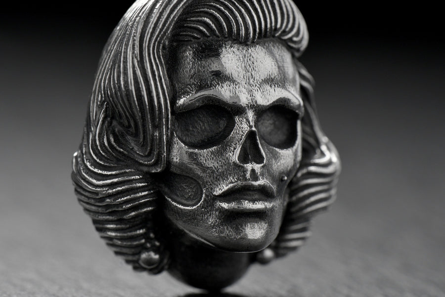 Sterling Silver Marilyn Monroe Skull Pendant: Handmade Halloween Jewelry (etsy image id: 4946370422)