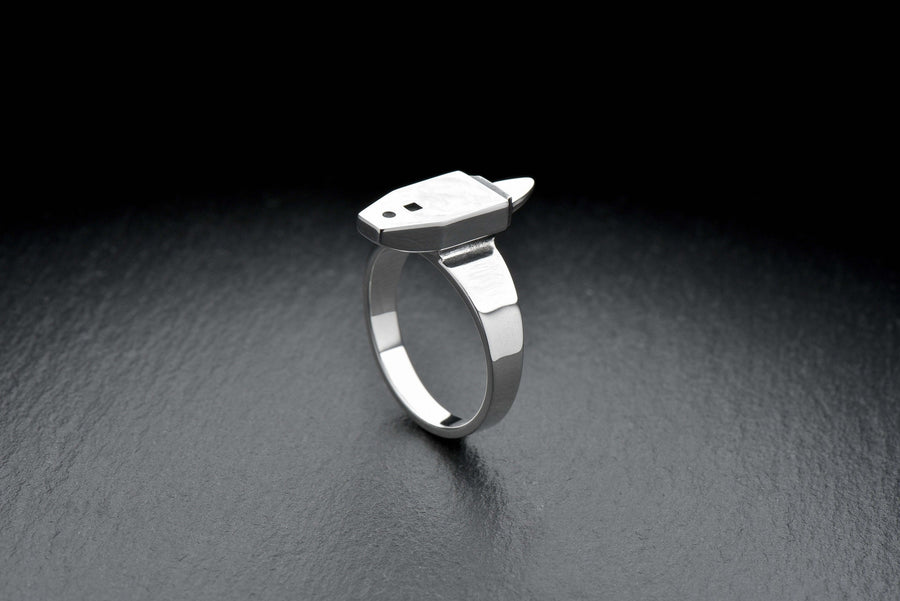 Sterling Silver Anvil Ring: Handmade Mens Signet Jewelry (etsy image id: 4996069106)