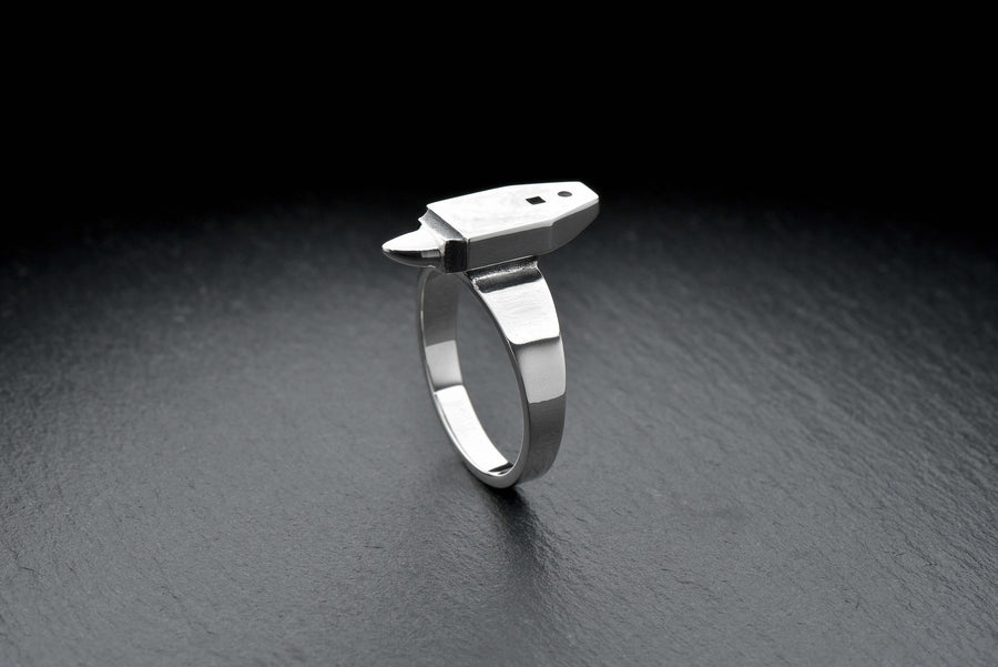 Sterling Silver Anvil Ring: Handmade Mens Signet Jewelry (etsy image id: 4996069106)
