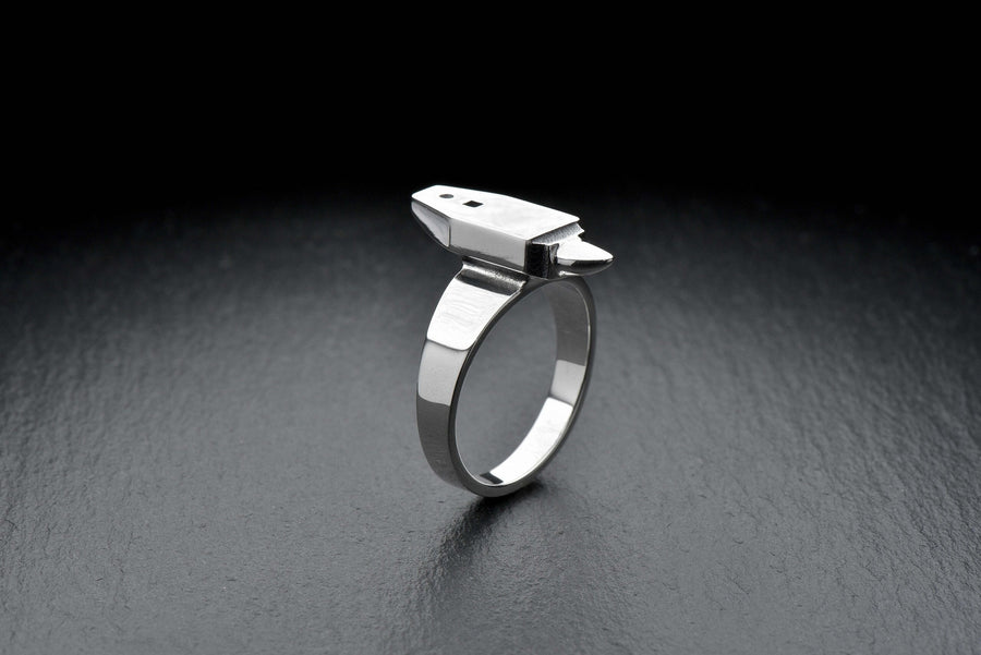 Sterling Silver Anvil Ring: Handmade Mens Signet Jewelry (etsy image id: 4996069106)
