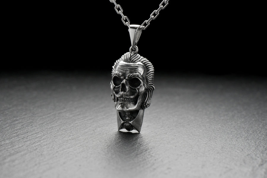 Sterling Silver Salvador Dali Skull Pendant - Handmade Art Jewelry (etsy image id: 4954073882)