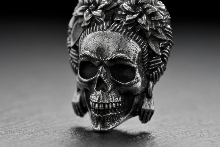 Sterling Silver Frida Kahlo Skull Pendant: Art Lover Necklace (etsy image id: 4954102698)