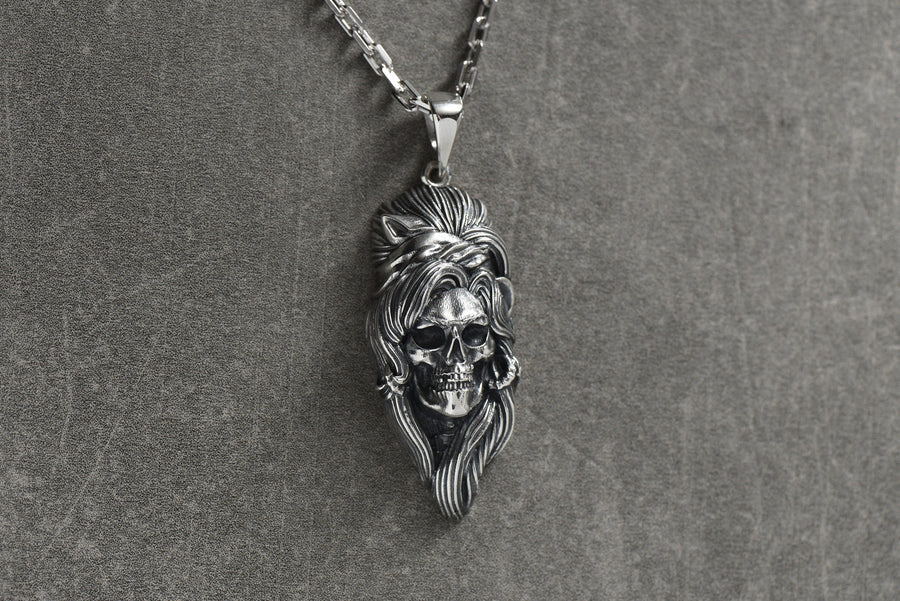 Sterling Silver Amy Winehouse Skull Pendant: Handmade Rocker Jewelry (etsy image id: 4954205124)