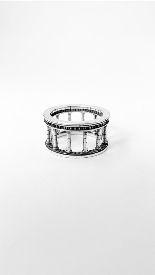 Sterling Silver Column Ring: Handmade Gothic Architecture Jewelry (etsy image id: 5535826380)