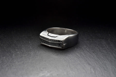 Sterling Silver Chevrolet Camaro Ring: Handmade Car Lover Jewelry (etsy image id: 5010007026)