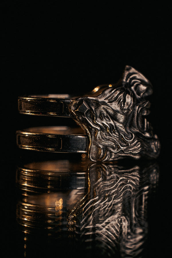 Sterling Silver Samurai Mask Ring: Japanese Warrior Jewelry