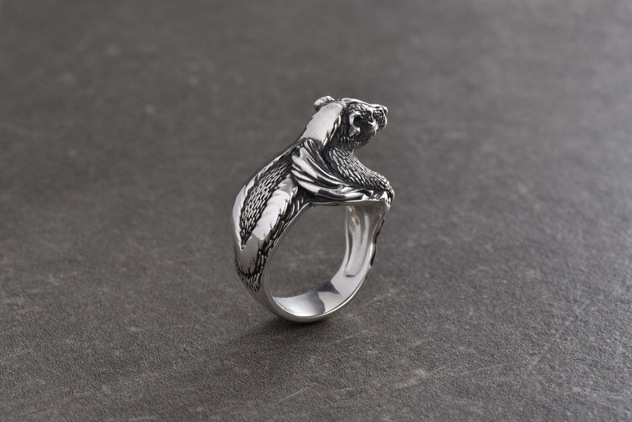 Sterling Silver Skunk Ring: Handmade Animal Totem Jewelry