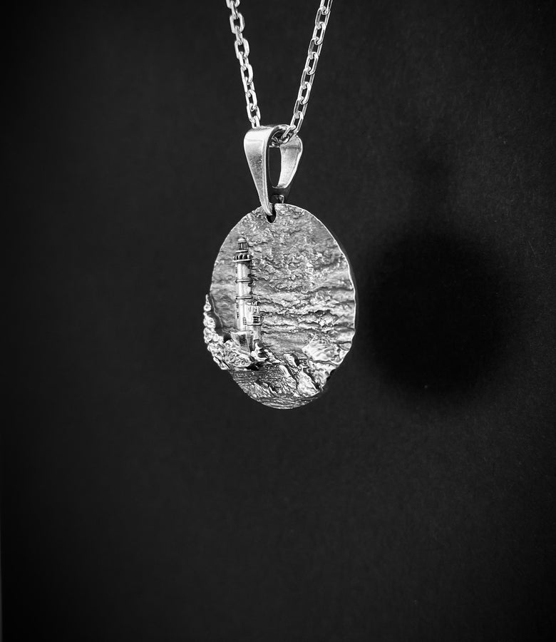 Sterling Silver Lighthouse Pendant: Sea Lover's Necklace (etsy image id: 7384533291)
