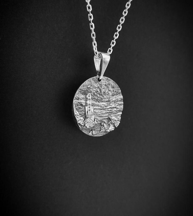 Sterling Silver Lighthouse Pendant: Sea Lover's Necklace (etsy image id: 7384533291)