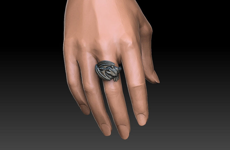 Sterling Silver Dragon Ring: Handmade Dragon Jewelry (etsy image id: 7161930824)