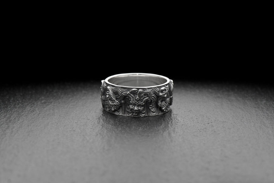 Sterling Silver Mask Ring: Handmade Harlequin Jewelry, Theater Gift (etsy image id: 7131933406)