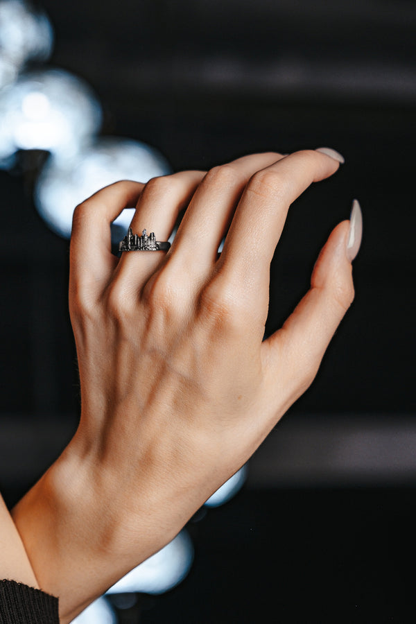 Magic Castle Sterling Silver Ring: Architect Fantasy Jewelry (etsy image id: 5048503328)