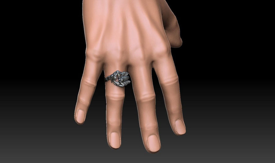 Handmade Sterling Silver Scorpion Ring: Gothic Insect Jewelry (etsy image id: 7339109184)