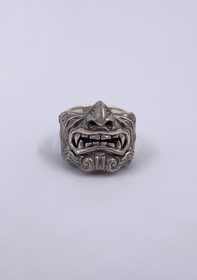 Sterling Silver Samurai Mask Ring: Japanese Warrior Jewelry