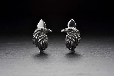 Oxidized Sterling Silver Crow Earrings: Gothic Raven Jewelry (etsy image id: 5228377230)