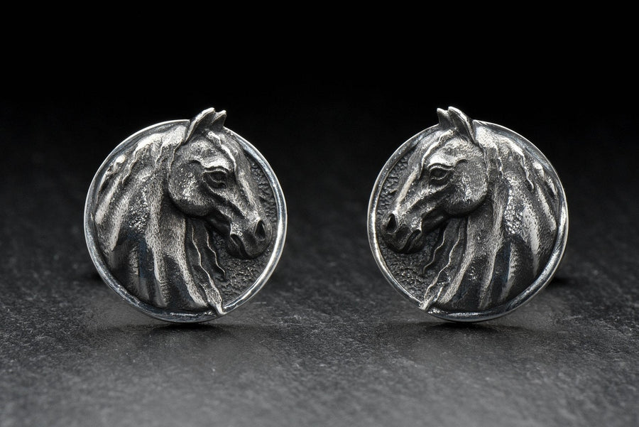 Sterling Silver Horse Cufflinks: Handcrafted Animal Jewelry Gift (etsy image id: 7397166197)