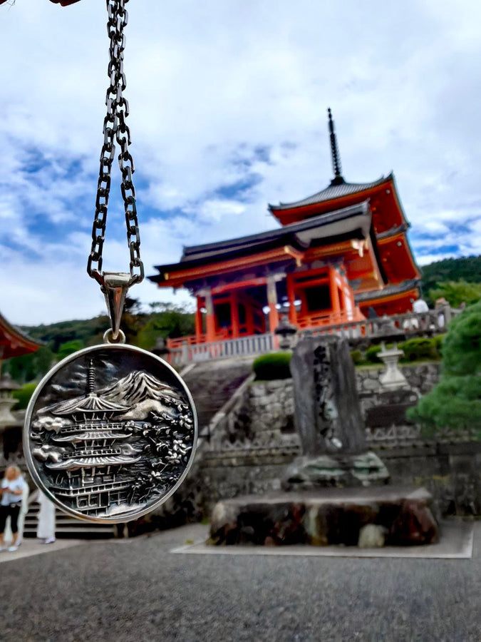 Sterling Silver Pagoda Pendant: Handmade Asian Architecture Jewelry (etsy image id: 5205405743)