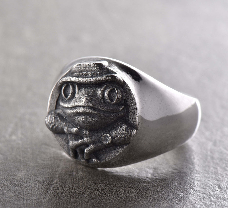 Sterling Silver Frog Ring: Handmade Animal Jewelry (etsy image id: 7395505729)